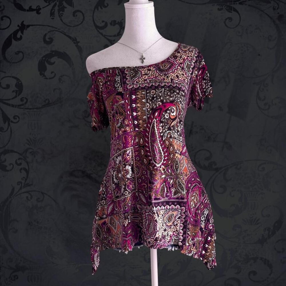 intricate patchwork paisley baroque fairy boho grunge whimsical top